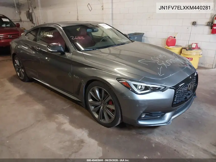 2019 Infiniti Q60 3.0T Red Sport 400 VIN: JN1FV7ELXKM440281 Lot: 45482688