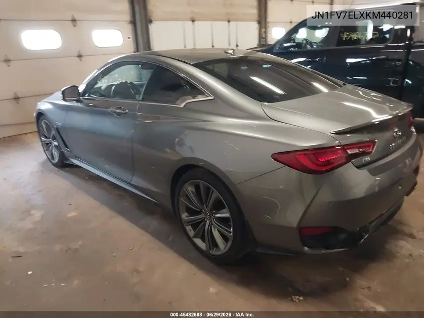 2019 Infiniti Q60 3.0T Red Sport 400 VIN: JN1FV7ELXKM440281 Lot: 45482688