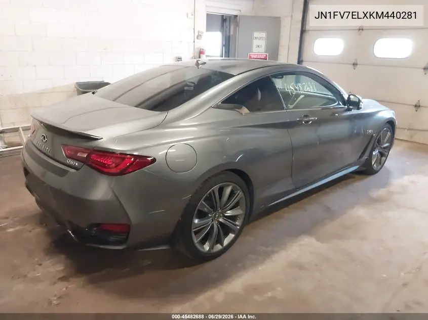 2019 Infiniti Q60 3.0T Red Sport 400 VIN: JN1FV7ELXKM440281 Lot: 45482688