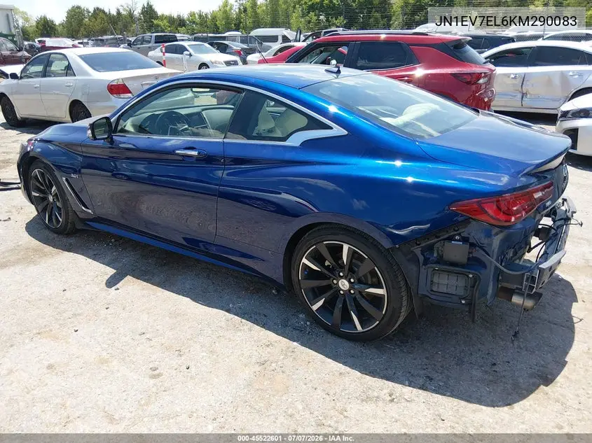 2019 Infiniti Q60 3.0T Luxe VIN: JN1EV7EL6KM290083 Lot: 45522601