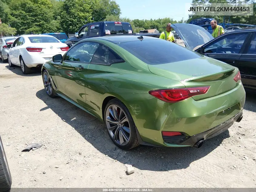 2019 Infiniti Q60 3.0T Red Sport 400 VIN: JN1FV7EL2KM440453 Lot: 45676226