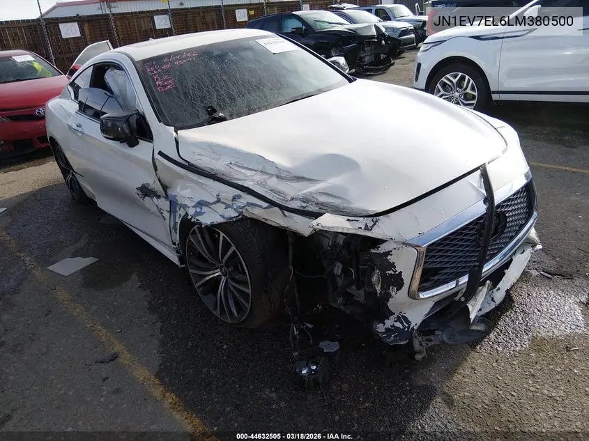 2020 Infiniti Q60 Luxe Awd VIN: JN1EV7EL6LM380500 Lot: 44632505