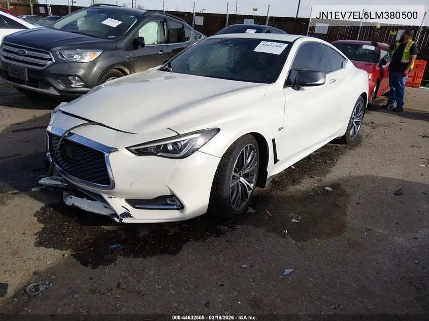 2020 Infiniti Q60 Luxe Awd VIN: JN1EV7EL6LM380500 Lot: 44632505