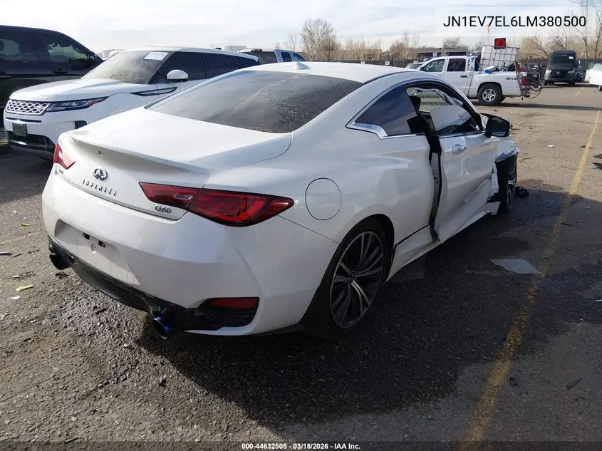 2020 Infiniti Q60 Luxe Awd VIN: JN1EV7EL6LM380500 Lot: 44632505