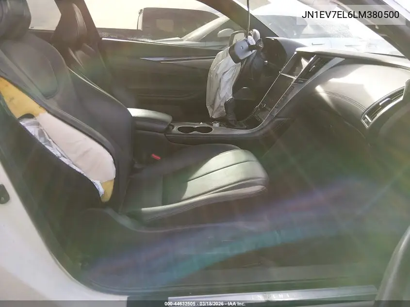 2020 Infiniti Q60 Luxe Awd VIN: JN1EV7EL6LM380500 Lot: 44632505