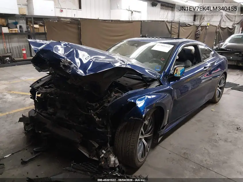 2020 Infiniti Q60 Luxe VIN: JN1EV7EK4LM340455 Lot: 45301522
