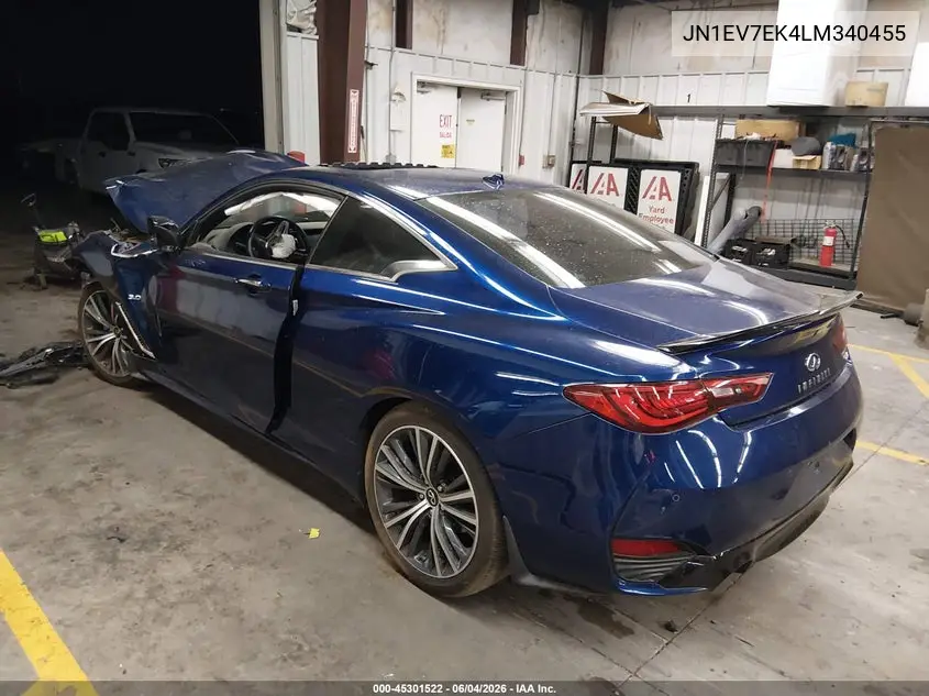2020 Infiniti Q60 Luxe VIN: JN1EV7EK4LM340455 Lot: 45301522