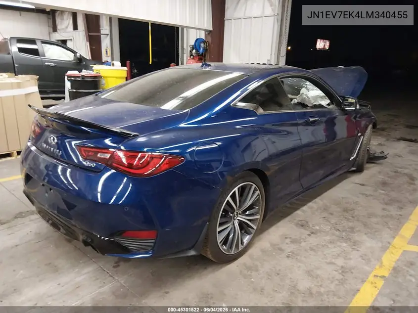 2020 Infiniti Q60 Luxe VIN: JN1EV7EK4LM340455 Lot: 45301522