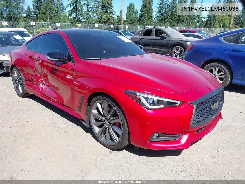 2020 Infiniti Q60 Red Sport 400 Awd VIN: JN1FV7EL0LM460038 Lot: 45382504