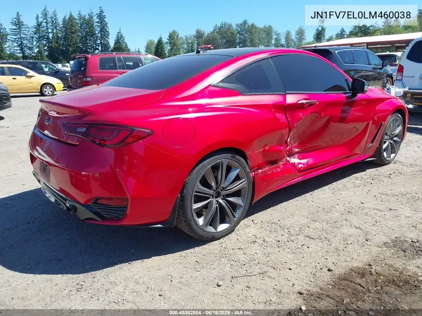 2020 Infiniti Q60 Red Sport 400 Awd VIN: JN1FV7EL0LM460038 Lot: 45382504