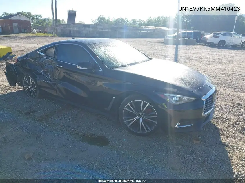 2021 Infiniti Q60 Luxe VIN: JN1EV7KK5MM410423 Lot: 45268450