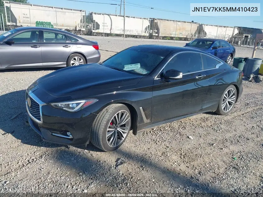 2021 Infiniti Q60 Luxe VIN: JN1EV7KK5MM410423 Lot: 45268450