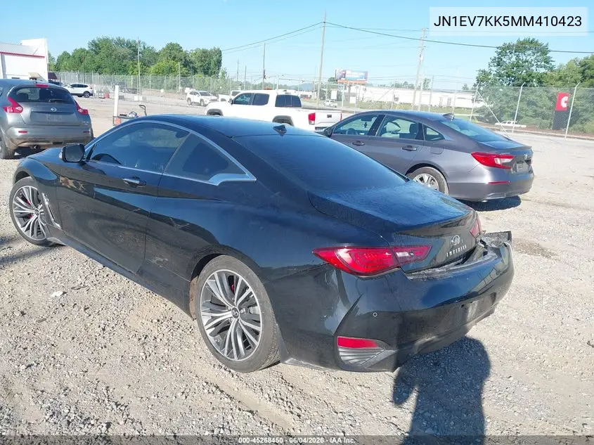 2021 Infiniti Q60 Luxe VIN: JN1EV7KK5MM410423 Lot: 45268450
