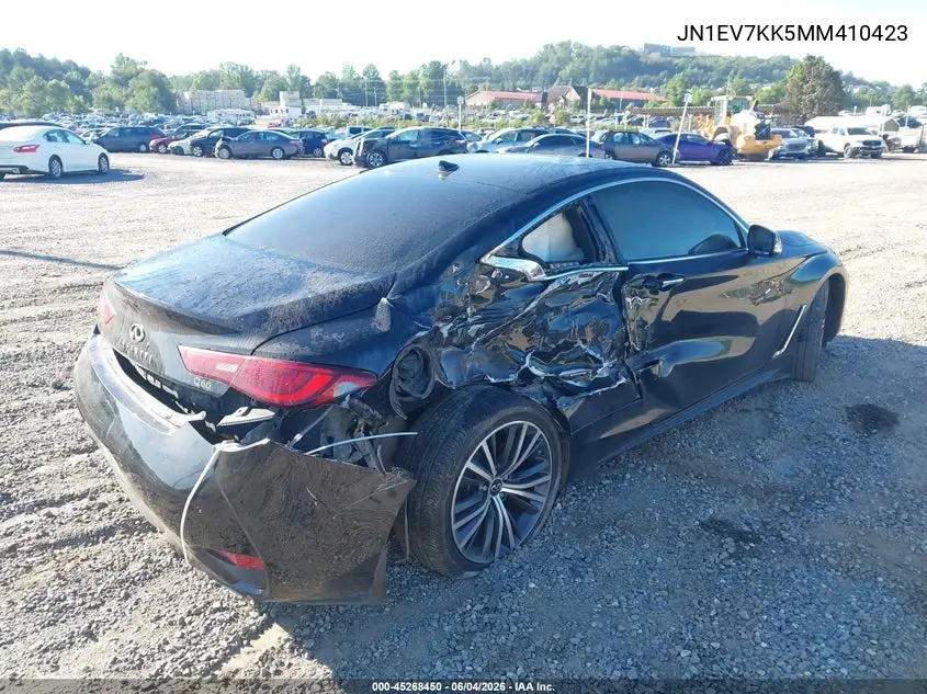 2021 Infiniti Q60 Luxe VIN: JN1EV7KK5MM410423 Lot: 45268450