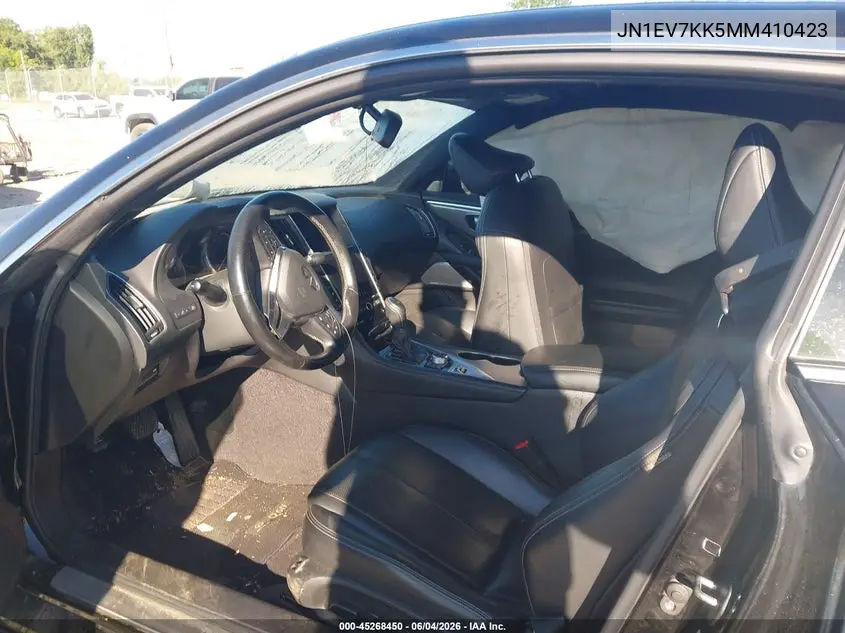 2021 Infiniti Q60 Luxe VIN: JN1EV7KK5MM410423 Lot: 45268450