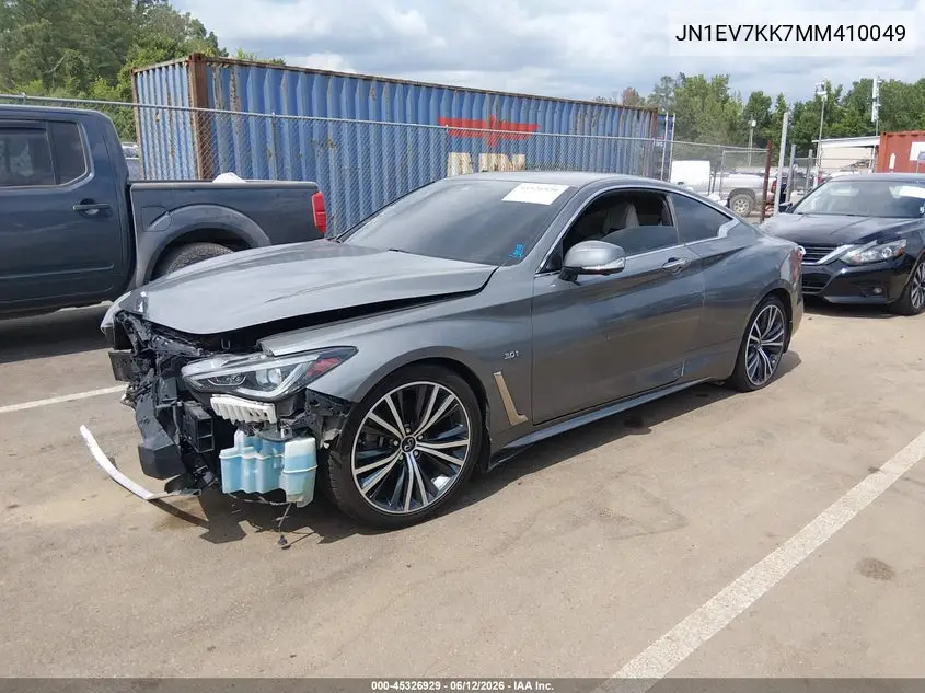 2021 Infiniti Q60 Luxe VIN: JN1EV7KK7MM410049 Lot: 45326929