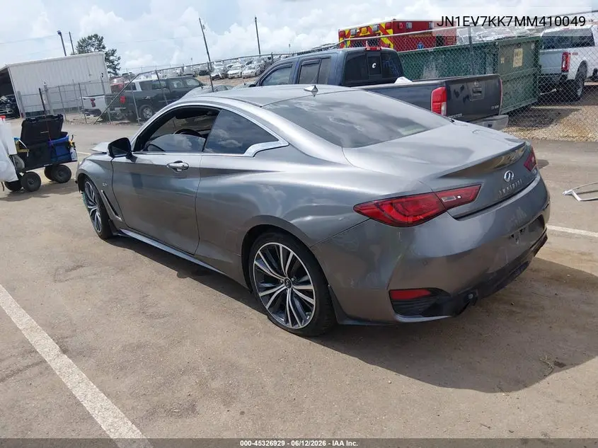 2021 Infiniti Q60 Luxe VIN: JN1EV7KK7MM410049 Lot: 45326929