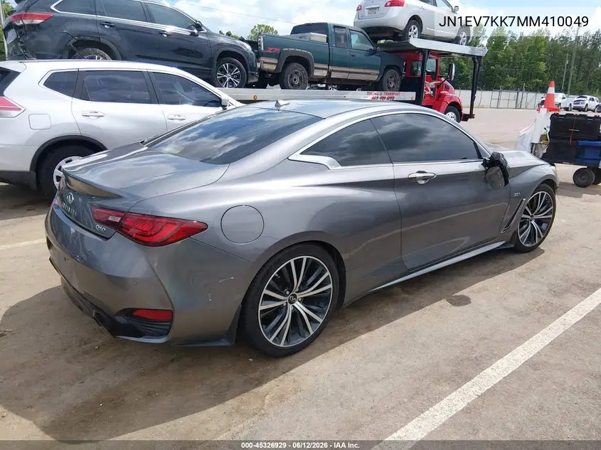 2021 Infiniti Q60 Luxe VIN: JN1EV7KK7MM410049 Lot: 45326929