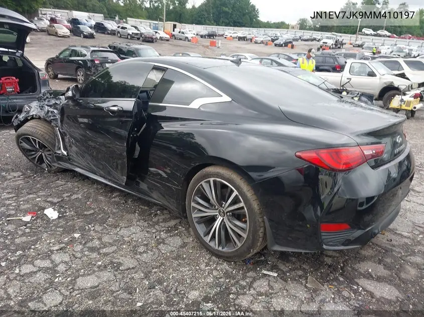 2021 Infiniti Q60 Pure VIN: JN1EV7JK9MM410197 Lot: 45407215