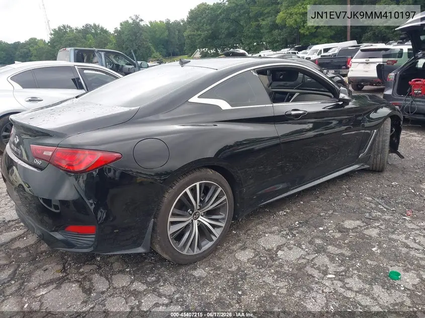 2021 Infiniti Q60 Pure VIN: JN1EV7JK9MM410197 Lot: 45407215