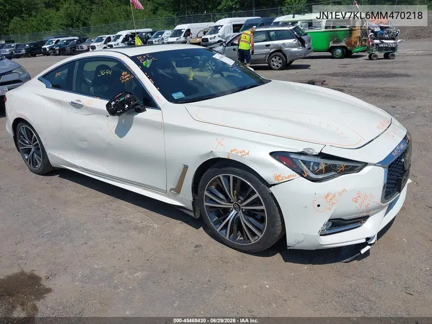 2021 Infiniti Q60 Luxe Awd VIN: JN1EV7KL6MM470218 Lot: 45468430