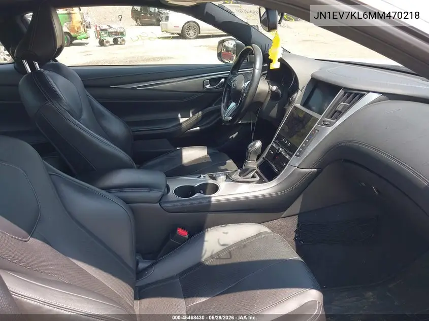 2021 Infiniti Q60 Luxe Awd VIN: JN1EV7KL6MM470218 Lot: 45468430