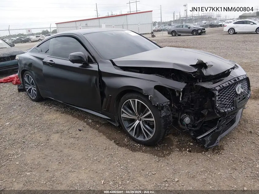 2022 Infiniti Q60 Luxe VIN: JN1EV7KK1NM600804 Lot: 44925001