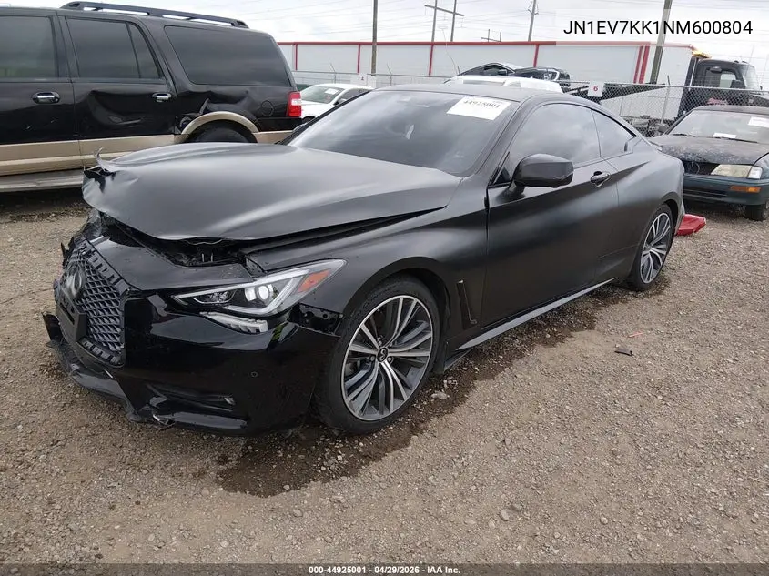 2022 Infiniti Q60 Luxe VIN: JN1EV7KK1NM600804 Lot: 44925001