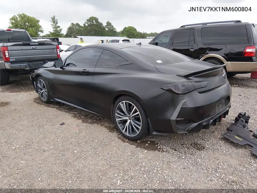 2022 Infiniti Q60 Luxe VIN: JN1EV7KK1NM600804 Lot: 44925001