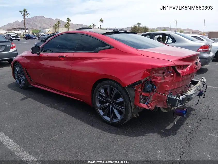 2022 Infiniti Q60 Red Sport 400 VIN: JN1FV7LK5NM660393 Lot: 45187090