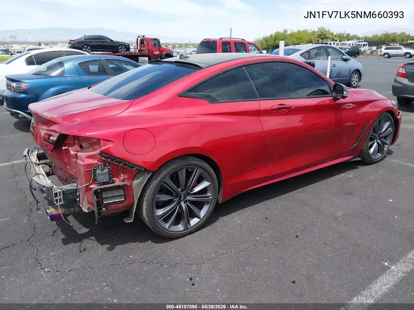 2022 Infiniti Q60 Red Sport 400 VIN: JN1FV7LK5NM660393 Lot: 45187090