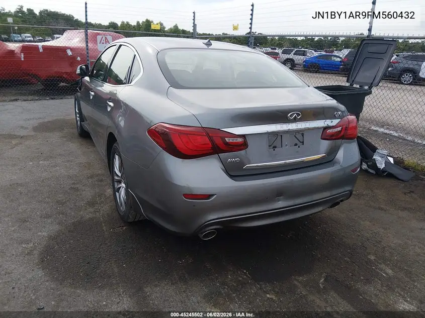 2015 Infiniti Q70 3.7X VIN: JN1BY1AR9FM560432 Lot: 45245502