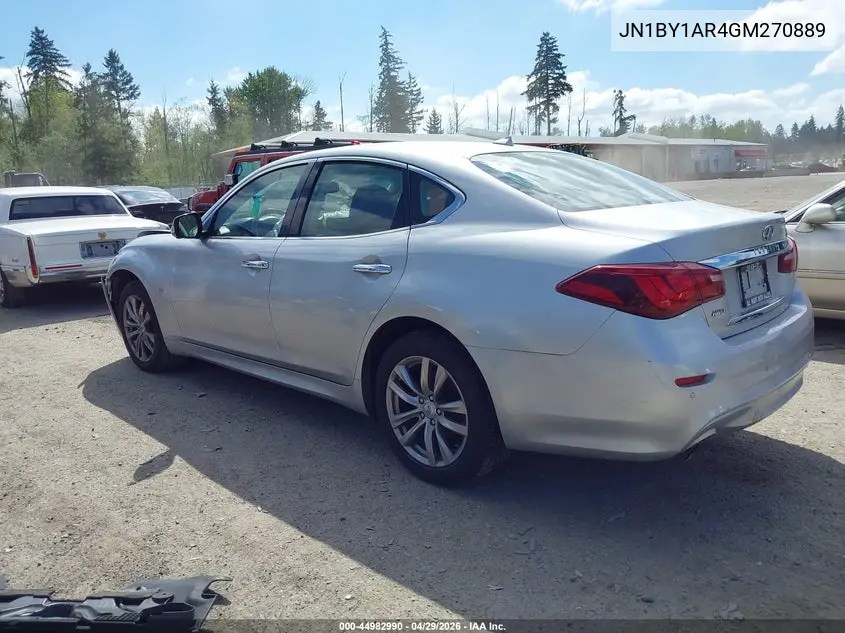2016 Infiniti Q70 3.7X VIN: JN1BY1AR4GM270889 Lot: 44982990