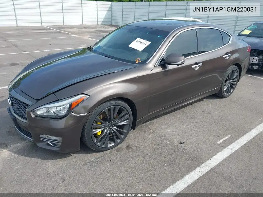 2016 Infiniti Q70 3.7 VIN: JN1BY1AP1GM220031 Lot: 44995934