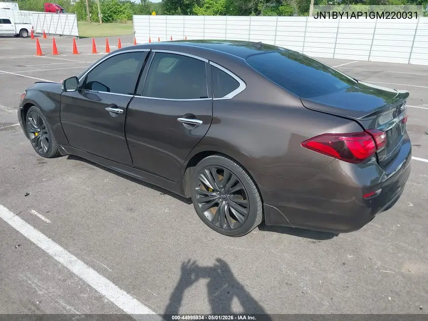 2016 Infiniti Q70 3.7 VIN: JN1BY1AP1GM220031 Lot: 44995934