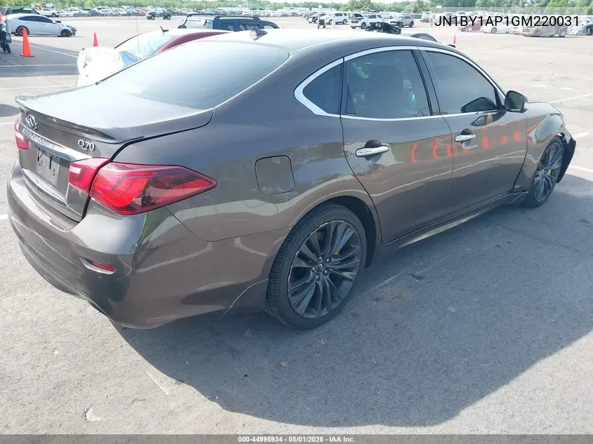 2016 Infiniti Q70 3.7 VIN: JN1BY1AP1GM220031 Lot: 44995934