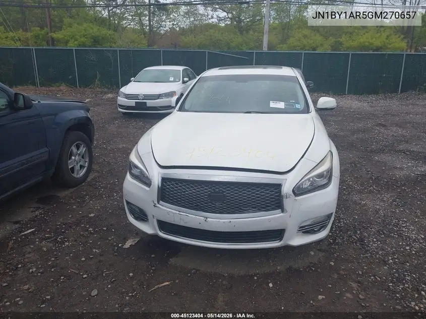 2016 Infiniti Q70 3.7X VIN: JN1BY1AR5GM270657 Lot: 45123404