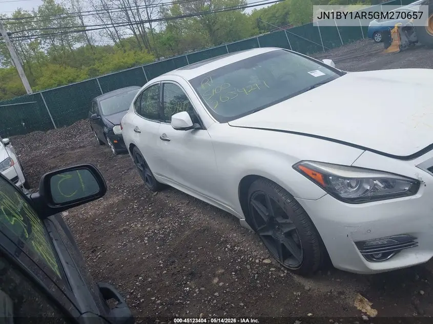 2016 Infiniti Q70 3.7X VIN: JN1BY1AR5GM270657 Lot: 45123404