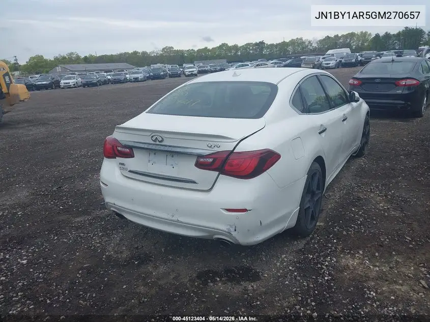 2016 Infiniti Q70 3.7X VIN: JN1BY1AR5GM270657 Lot: 45123404