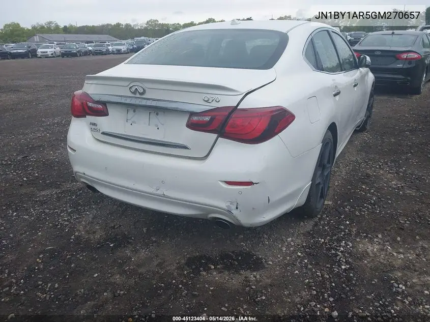 2016 Infiniti Q70 3.7X VIN: JN1BY1AR5GM270657 Lot: 45123404