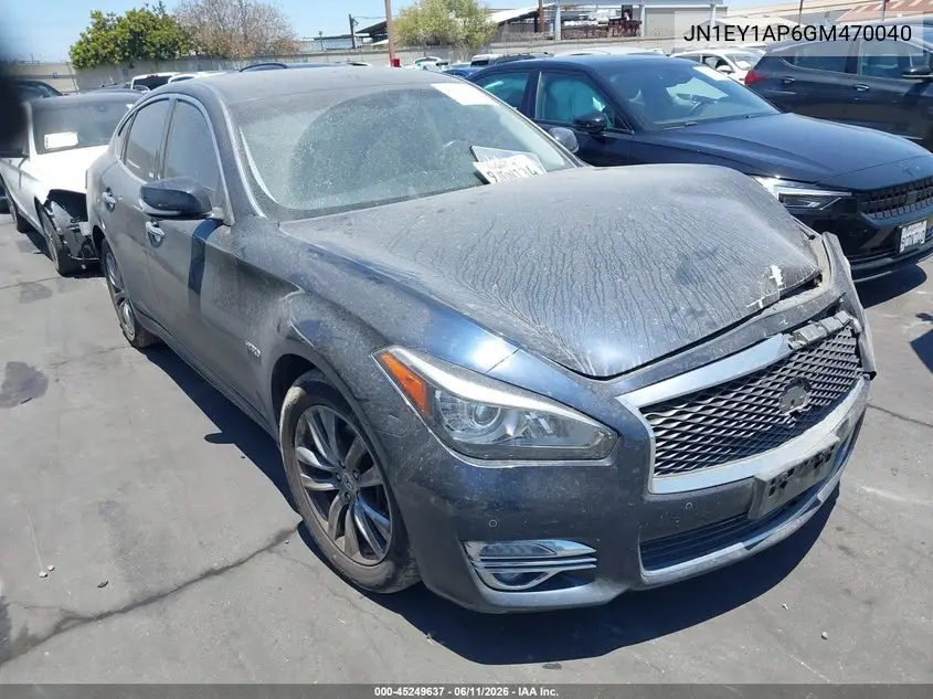 2016 Infiniti Q70H VIN: JN1EY1AP6GM470040 Lot: 45249637