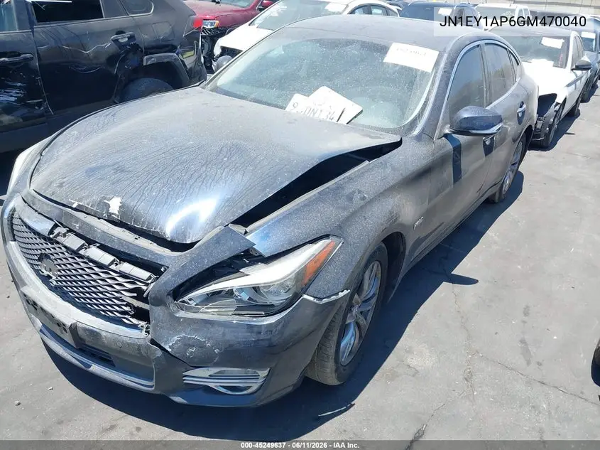2016 Infiniti Q70H VIN: JN1EY1AP6GM470040 Lot: 45249637