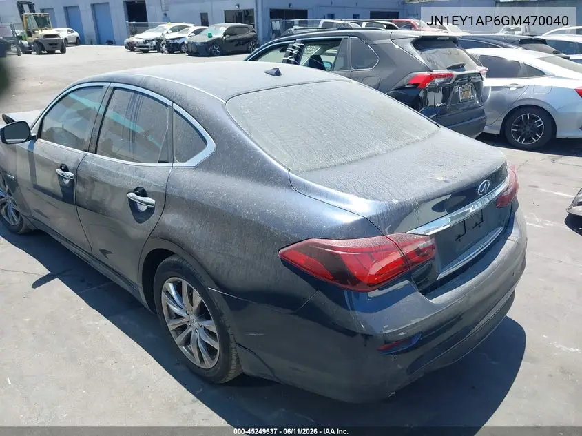 2016 Infiniti Q70H VIN: JN1EY1AP6GM470040 Lot: 45249637