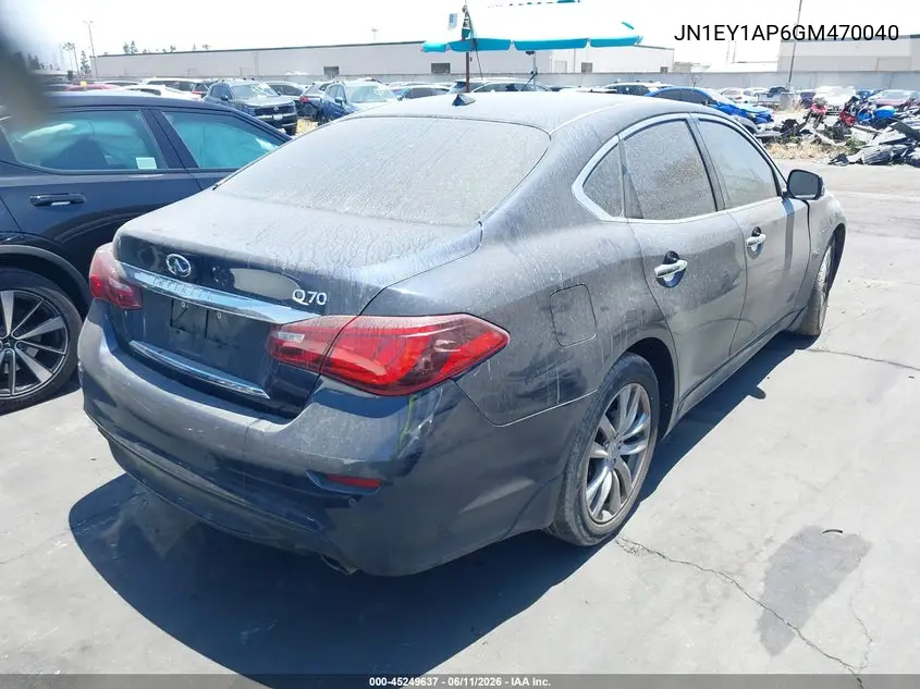 2016 Infiniti Q70H VIN: JN1EY1AP6GM470040 Lot: 45249637