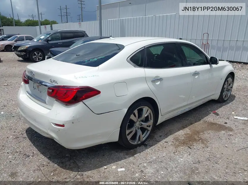 2016 Infiniti Q70L 3.7 VIN: JN1BY1PP2GM630067 Lot: 45359498