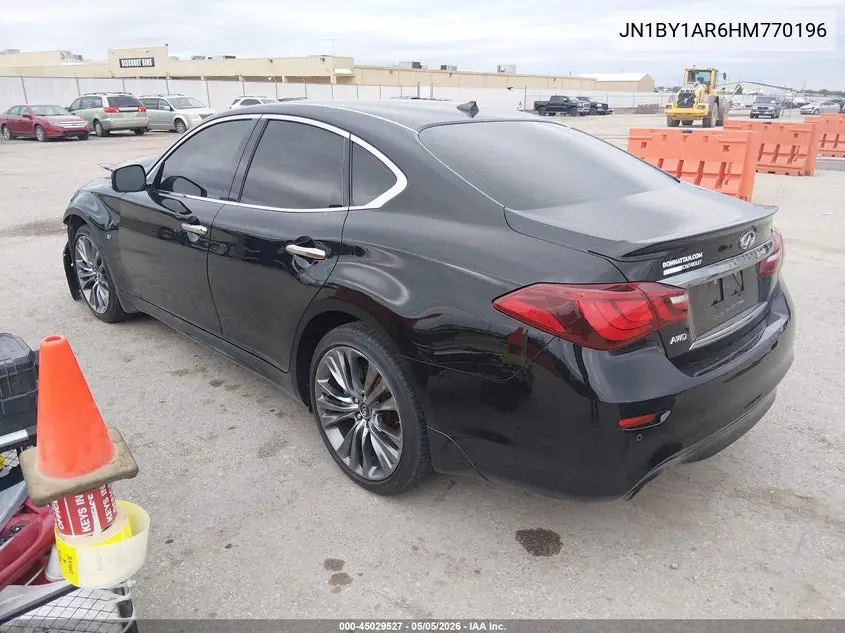 2017 Infiniti Q70 3.7X VIN: JN1BY1AR6HM770196 Lot: 45029527