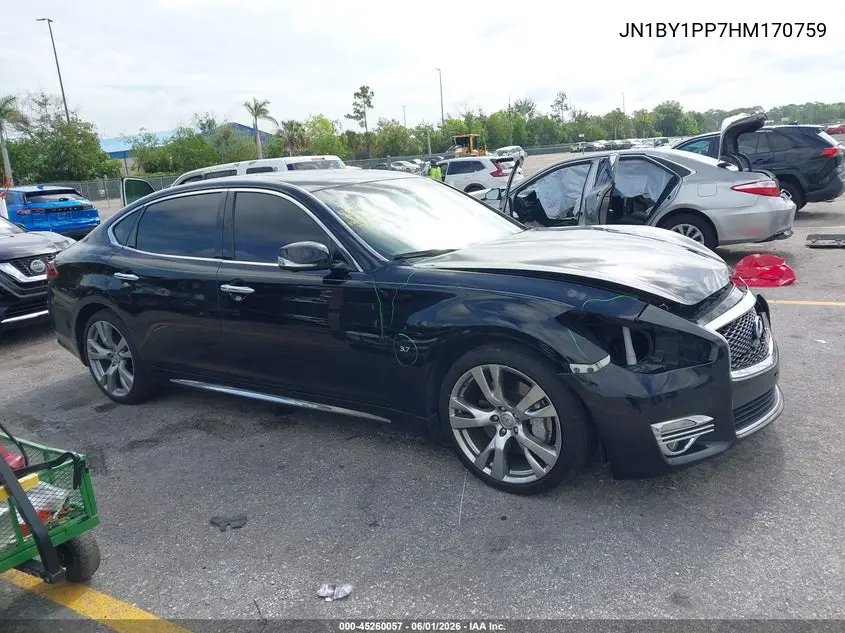 2017 Infiniti Q70L 3.7 VIN: JN1BY1PP7HM170759 Lot: 45260057