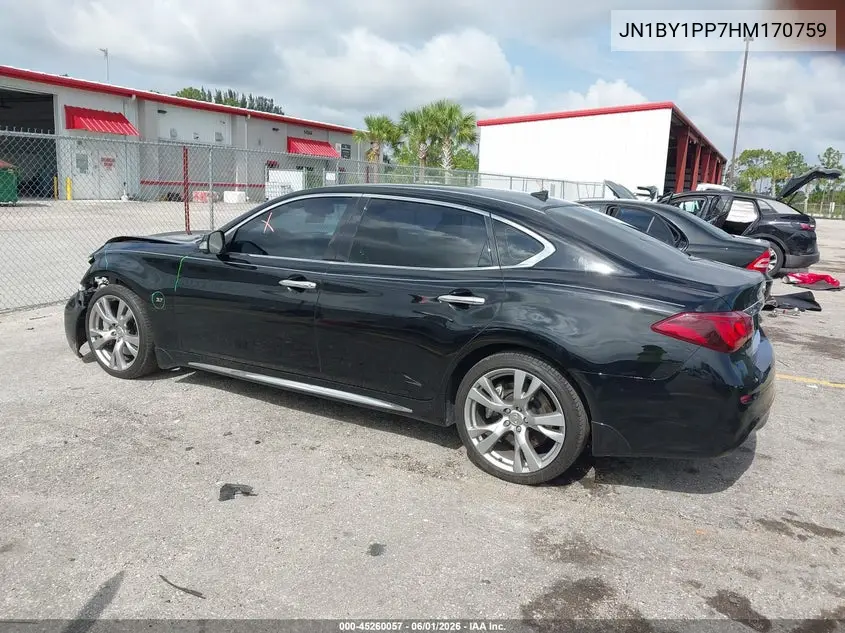 2017 Infiniti Q70L 3.7 VIN: JN1BY1PP7HM170759 Lot: 45260057