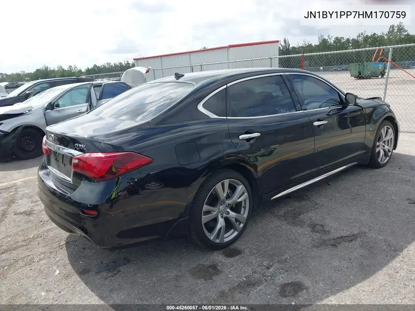 2017 Infiniti Q70L 3.7 VIN: JN1BY1PP7HM170759 Lot: 45260057