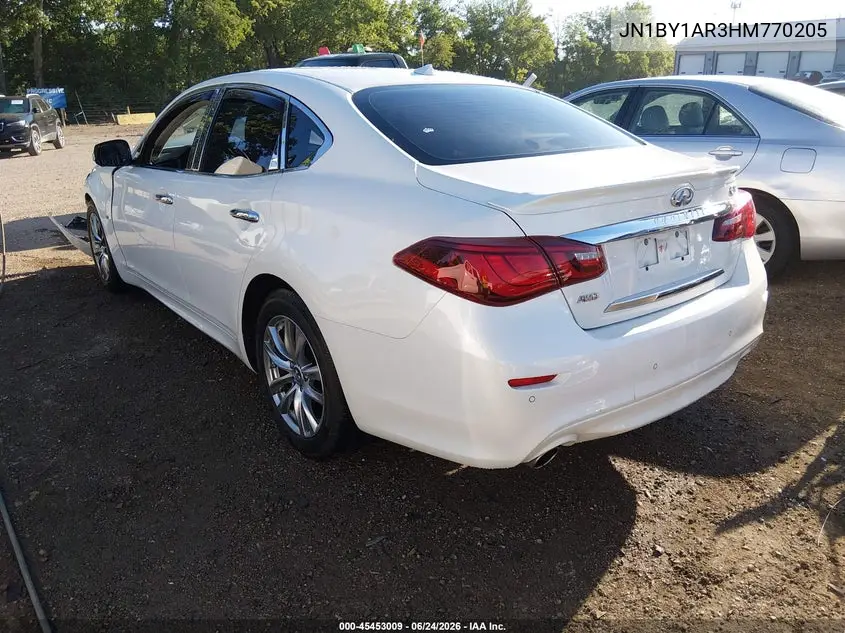 2017 Infiniti Q70 3.7X VIN: JN1BY1AR3HM770205 Lot: 45453009